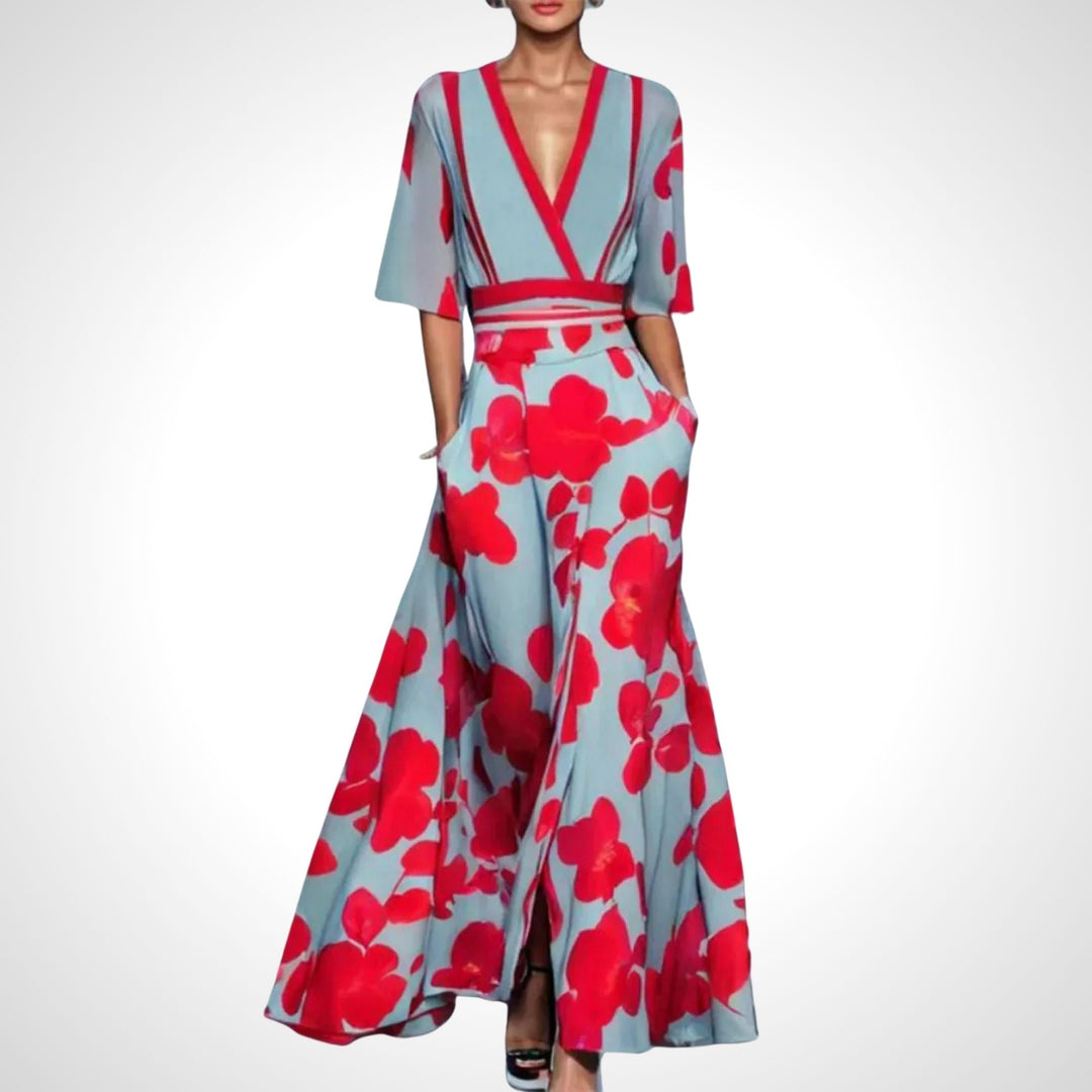 Jade | Dress with Elegant Sleeves Red