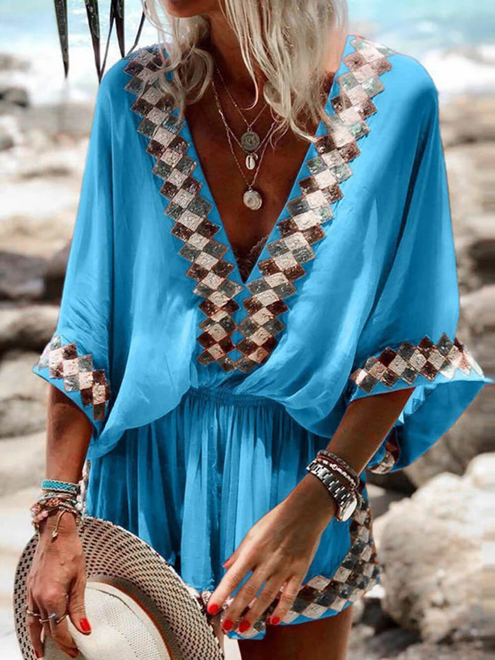 Miriam | Loose Beach Long Sleeve Romper