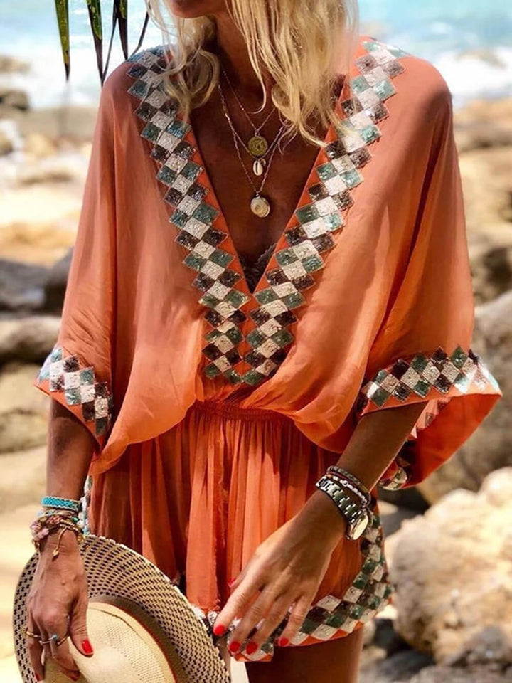 Miriam | Loose Beach Long Sleeve Romper
