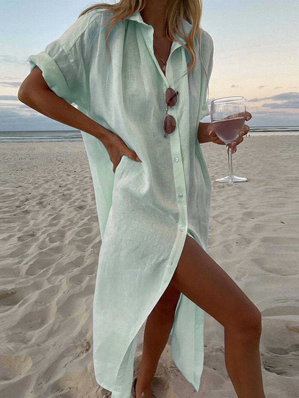 Jillian | Loose Shirt Maxi Dress