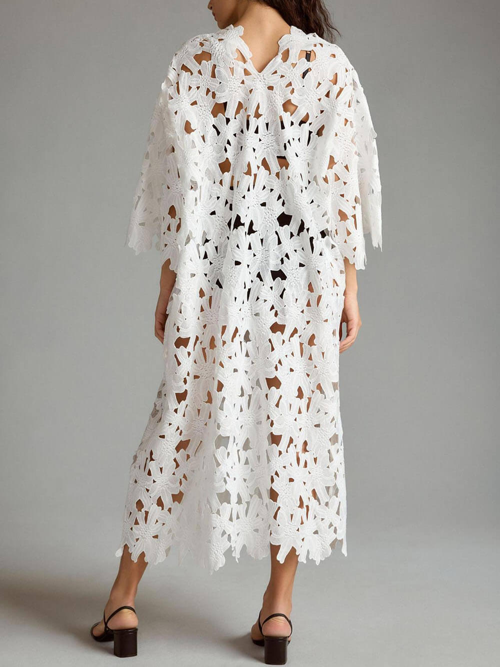 Raquel | Floral Eyelet Long Sleeve Midi Dress