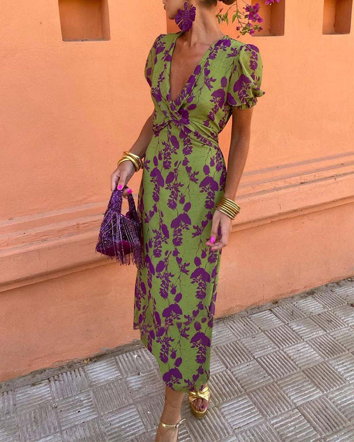 Angelina | Stunning V-Neck Midi Dress