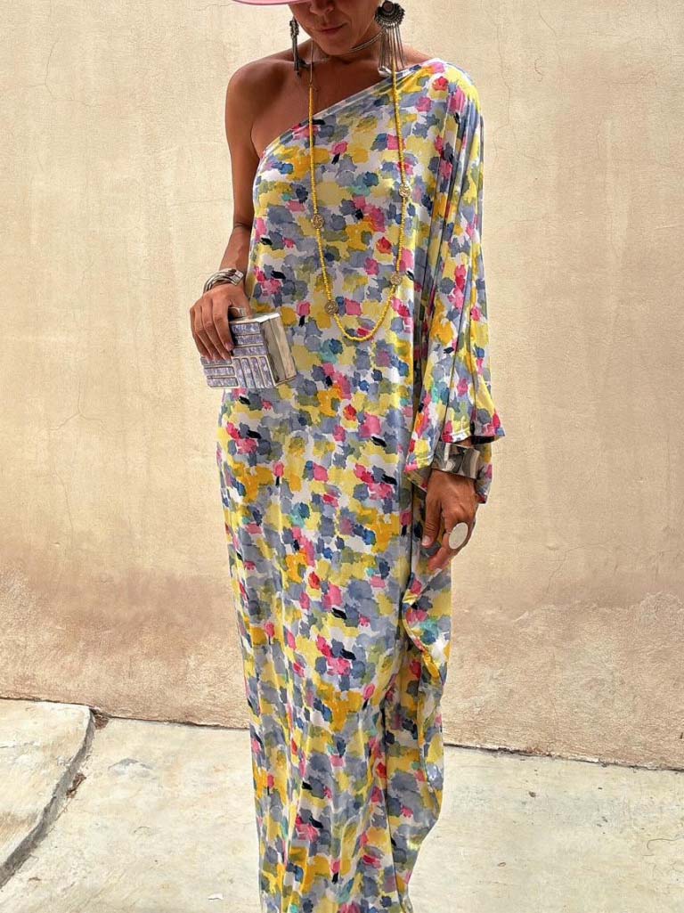 Mabel | Classic One Shoulder Maxi Dress