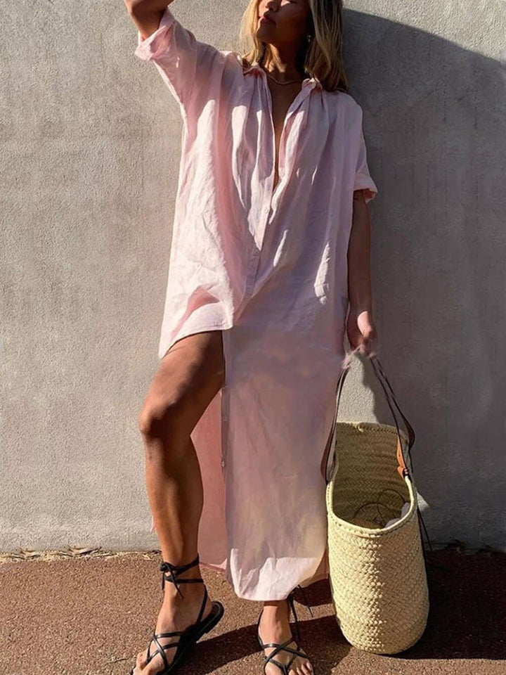Jillian | Loose Shirt Maxi Dress