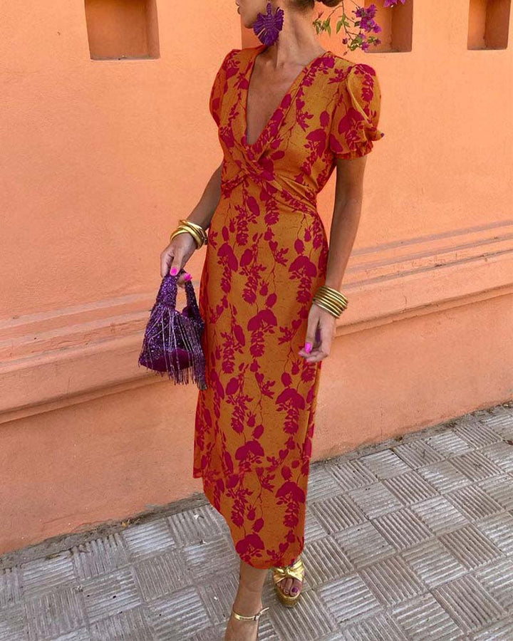 Angelina | Stunning V-Neck Midi Dress