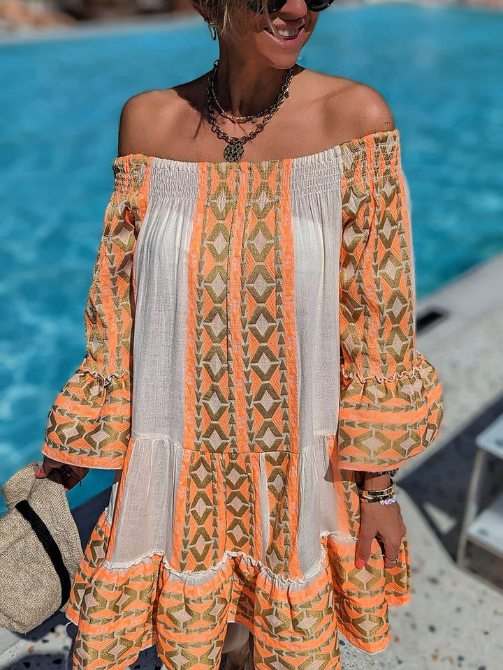 Joyce | Boho Off Shoulder Mini Dress