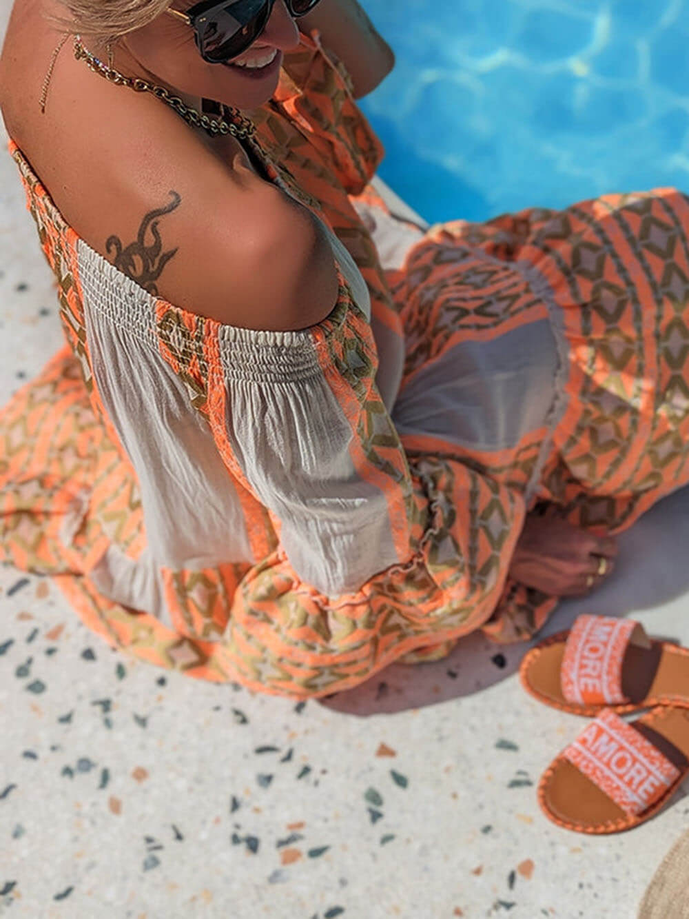 Joyce | Boho Off Shoulder Mini Dress