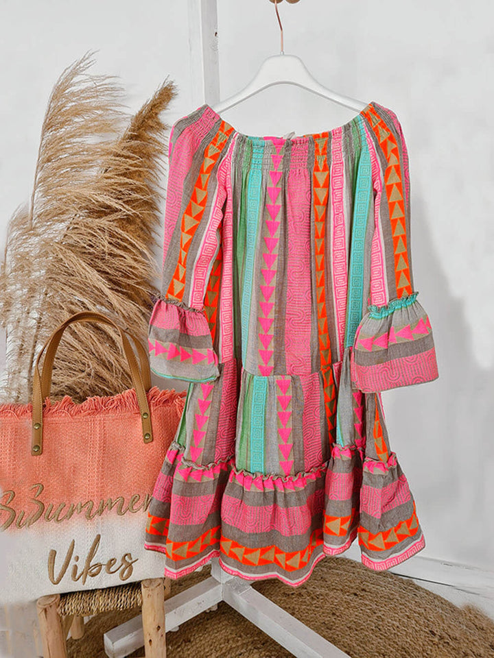 Joyce | Boho Off Shoulder Mini Dress