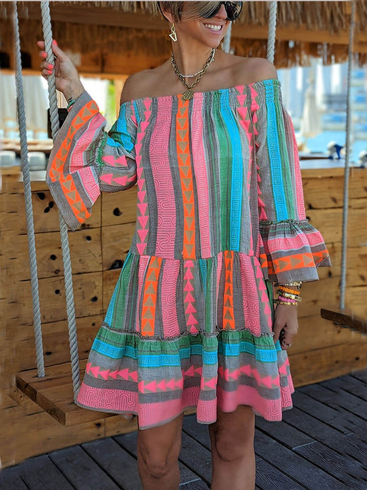 Joyce | Boho Off Shoulder Mini Dress