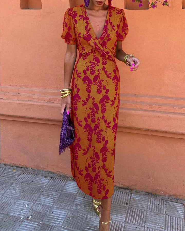 Angelina | Stunning V-Neck Midi Dress