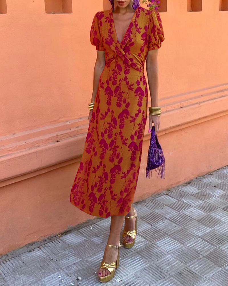 Angelina | Stunning V-Neck Midi Dress