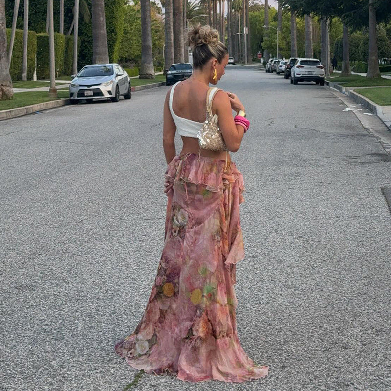 Alessia | Floral Ruffled Skirt