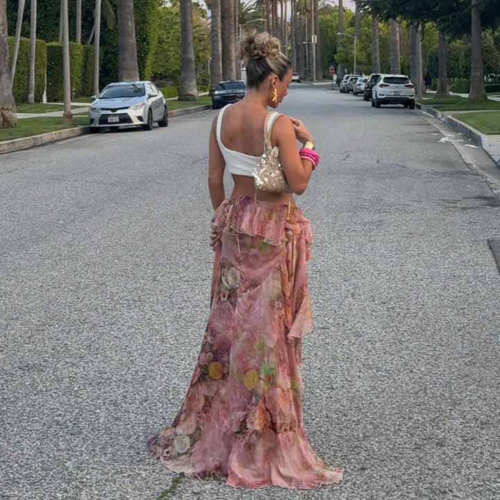 Alessia | Floral Ruffled Skirt