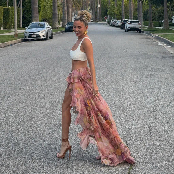Alessia | Floral Ruffled Skirt
