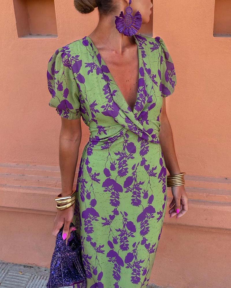 Angelina | Stunning V-Neck Midi Dress