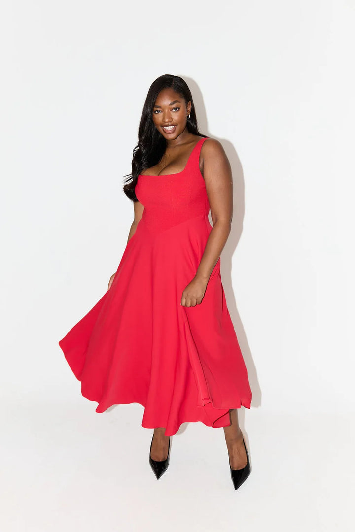 Yade | High-Waisted Midi Dress