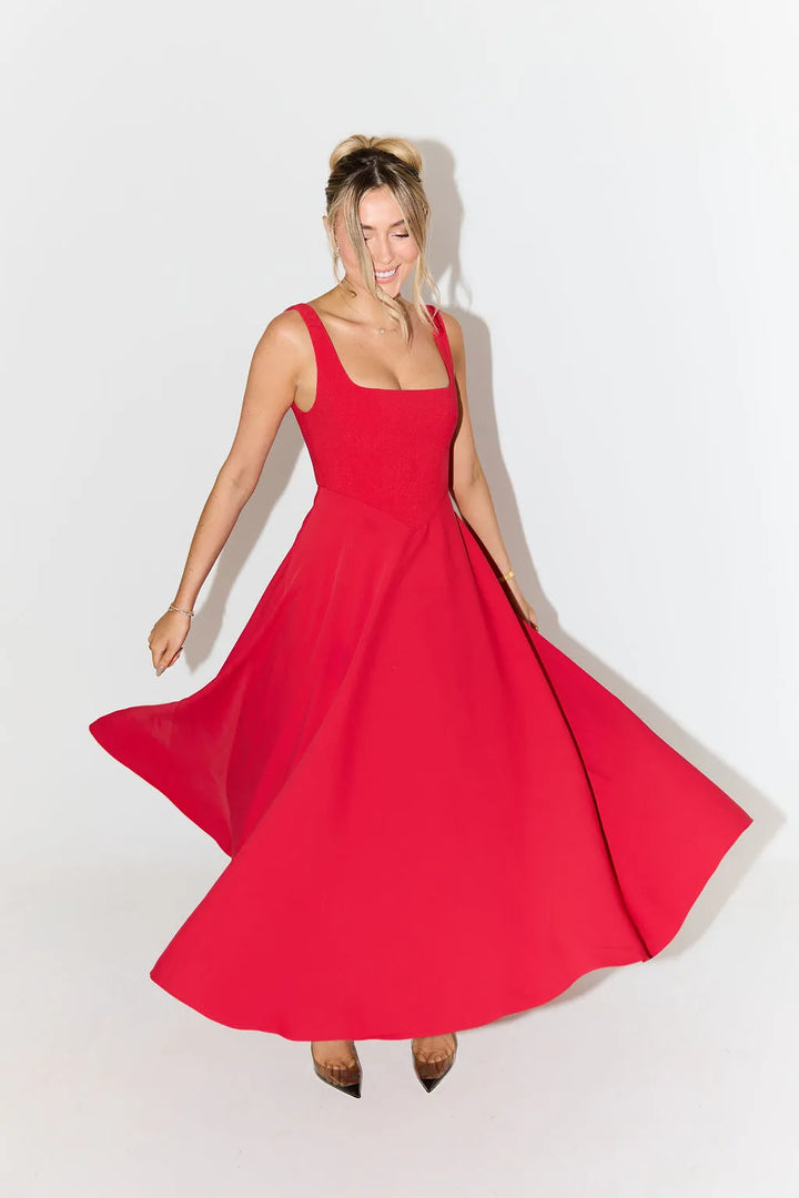 Yade | High-Waisted Midi Dress