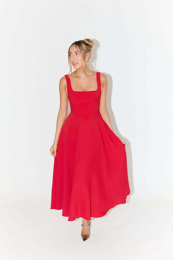 Yade | High-Waisted Midi Dress