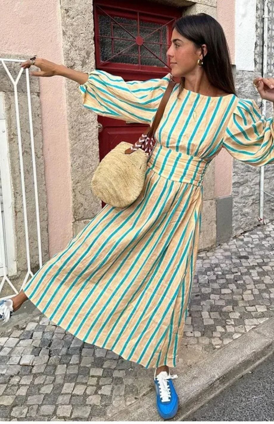 Diana | Elegant Stripped Backless Maxi Dress