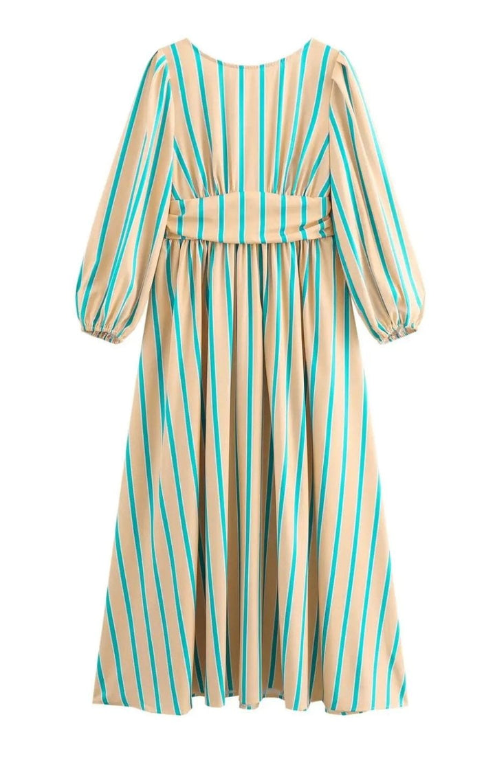 Diana | Elegant Stripped Backless Maxi Dress