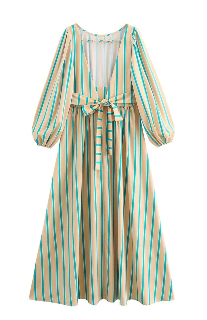Diana | Elegant Stripped Backless Maxi Dress