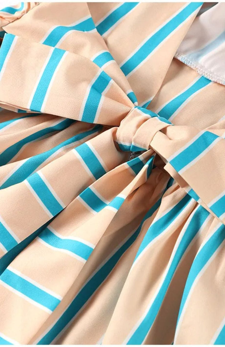 Diana | Elegant Stripped Backless Maxi Dress