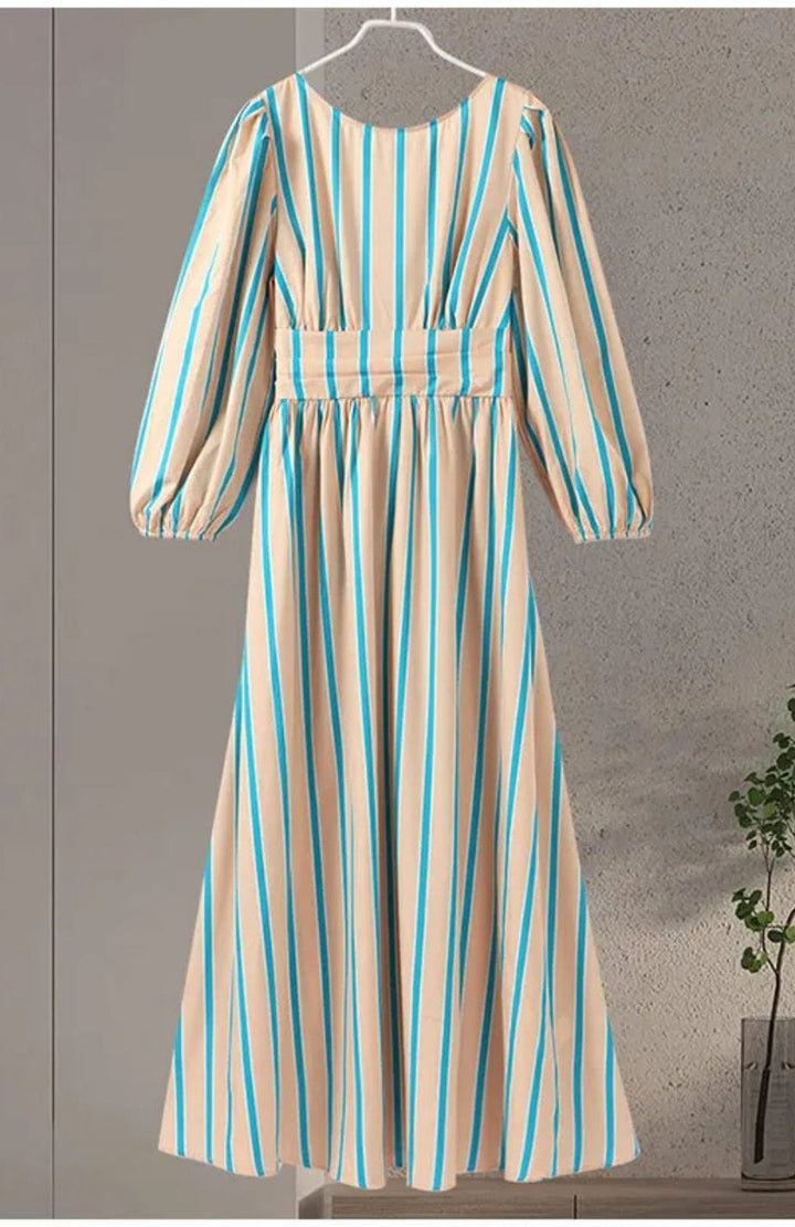 Diana | Elegant Stripped Backless Maxi Dress