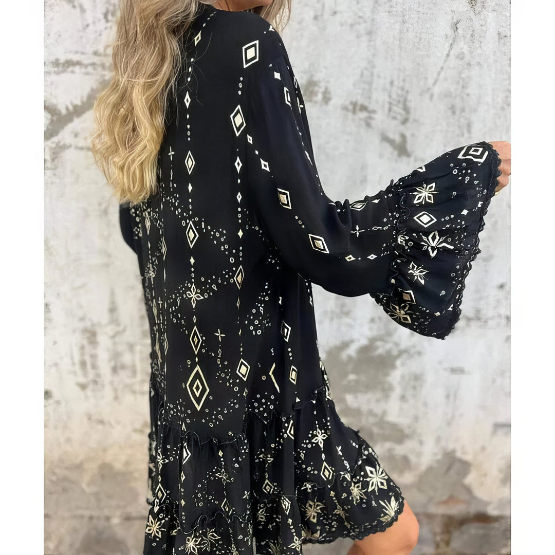 Mara - Trendy Long Sleeve Mini Dress